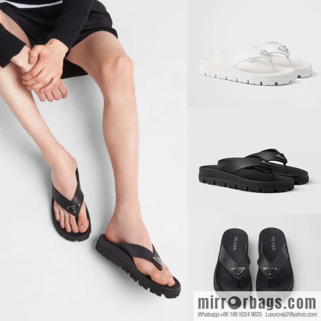 ๐๐P new Prada * Prada-da, new men's leather flip-flops