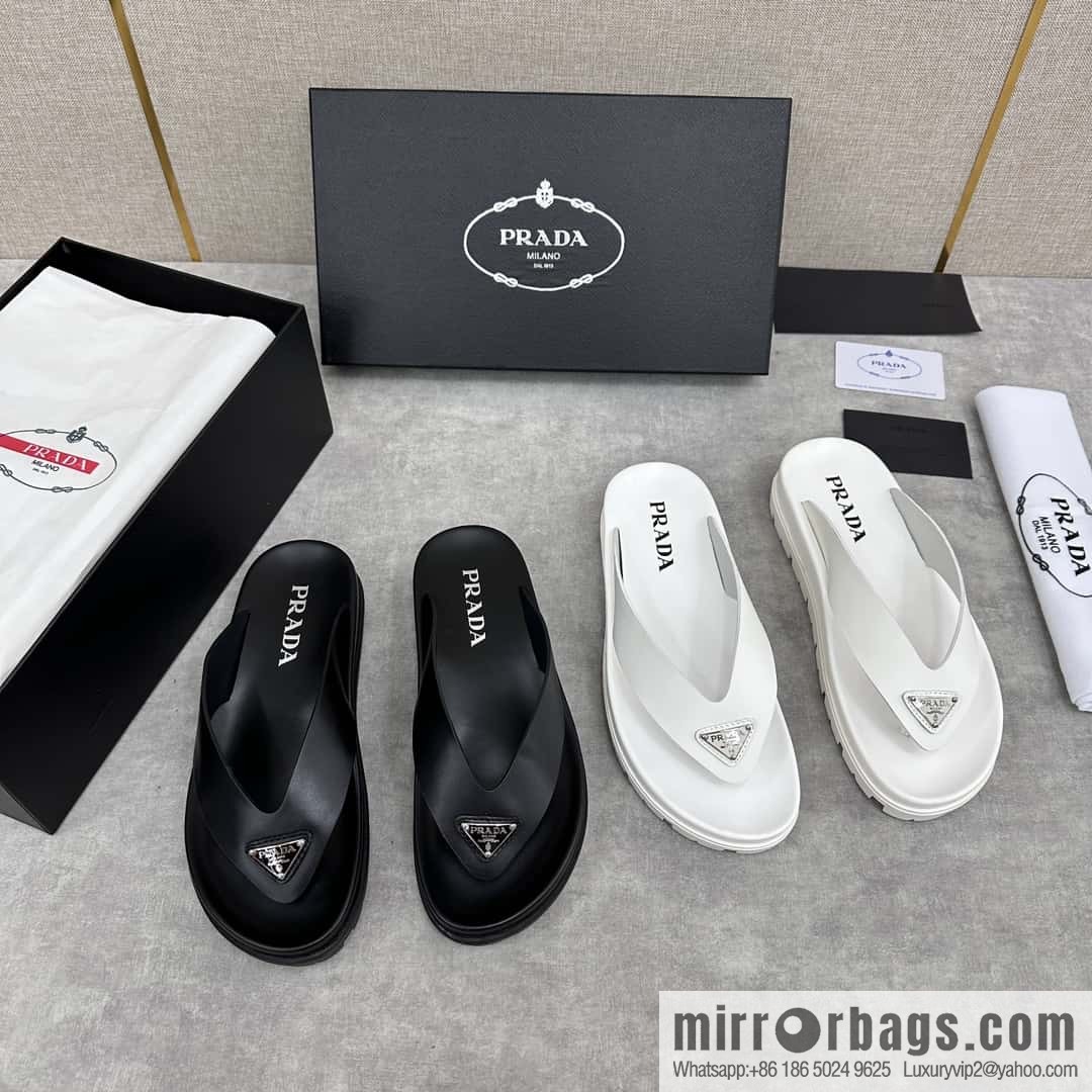 ๐๐P new Prada * Prada-da, new men's leather flip-flops