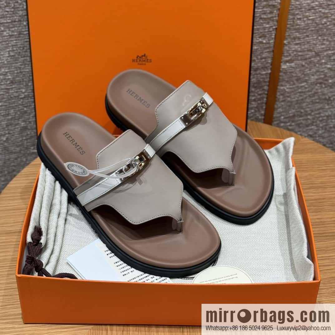 HERMES 258 Empire pinch, plain/swift gray-yellow beige/Grayish-yellow beige
