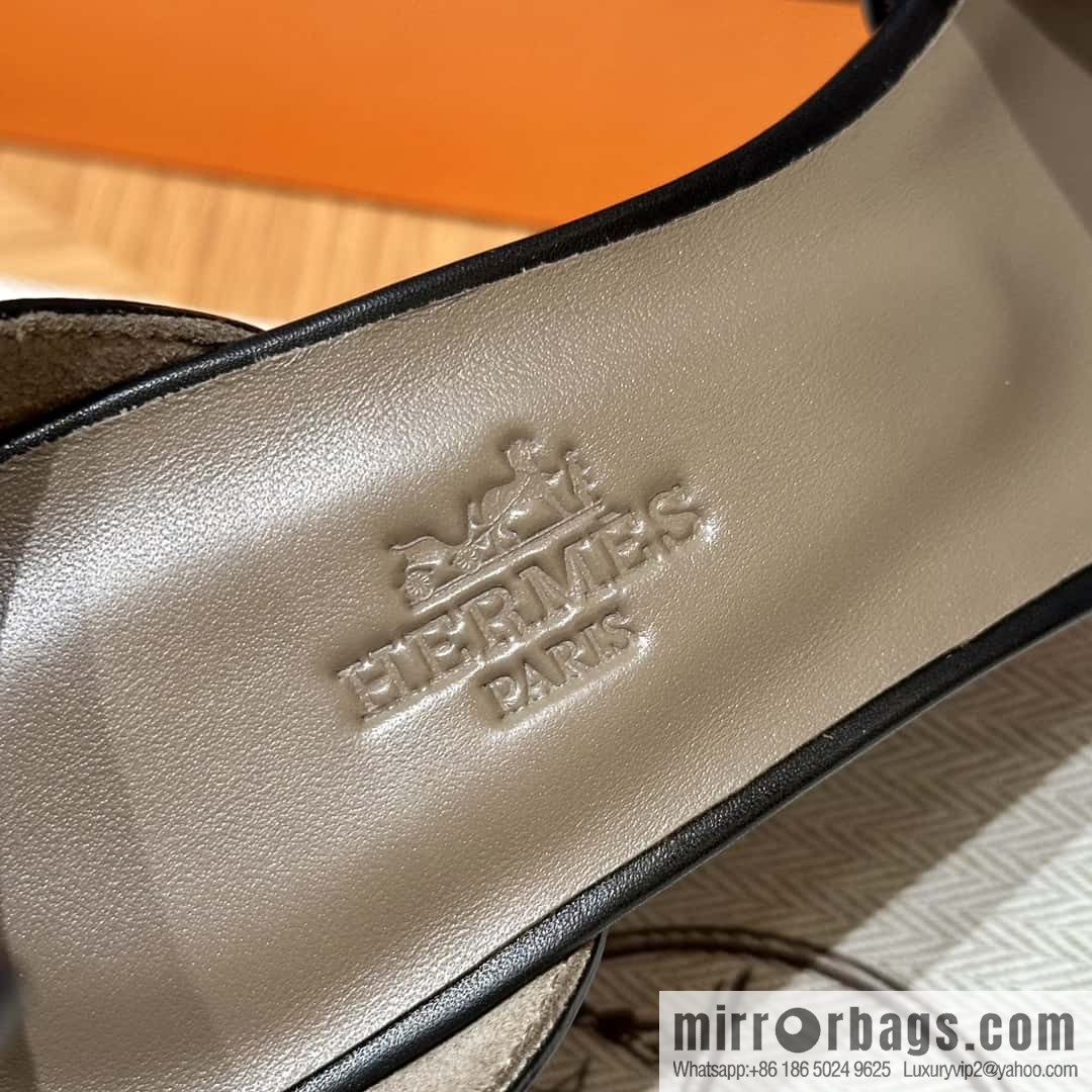 HERMES 021 Legend heel sandals calfskin/calfskin black/89/Black
