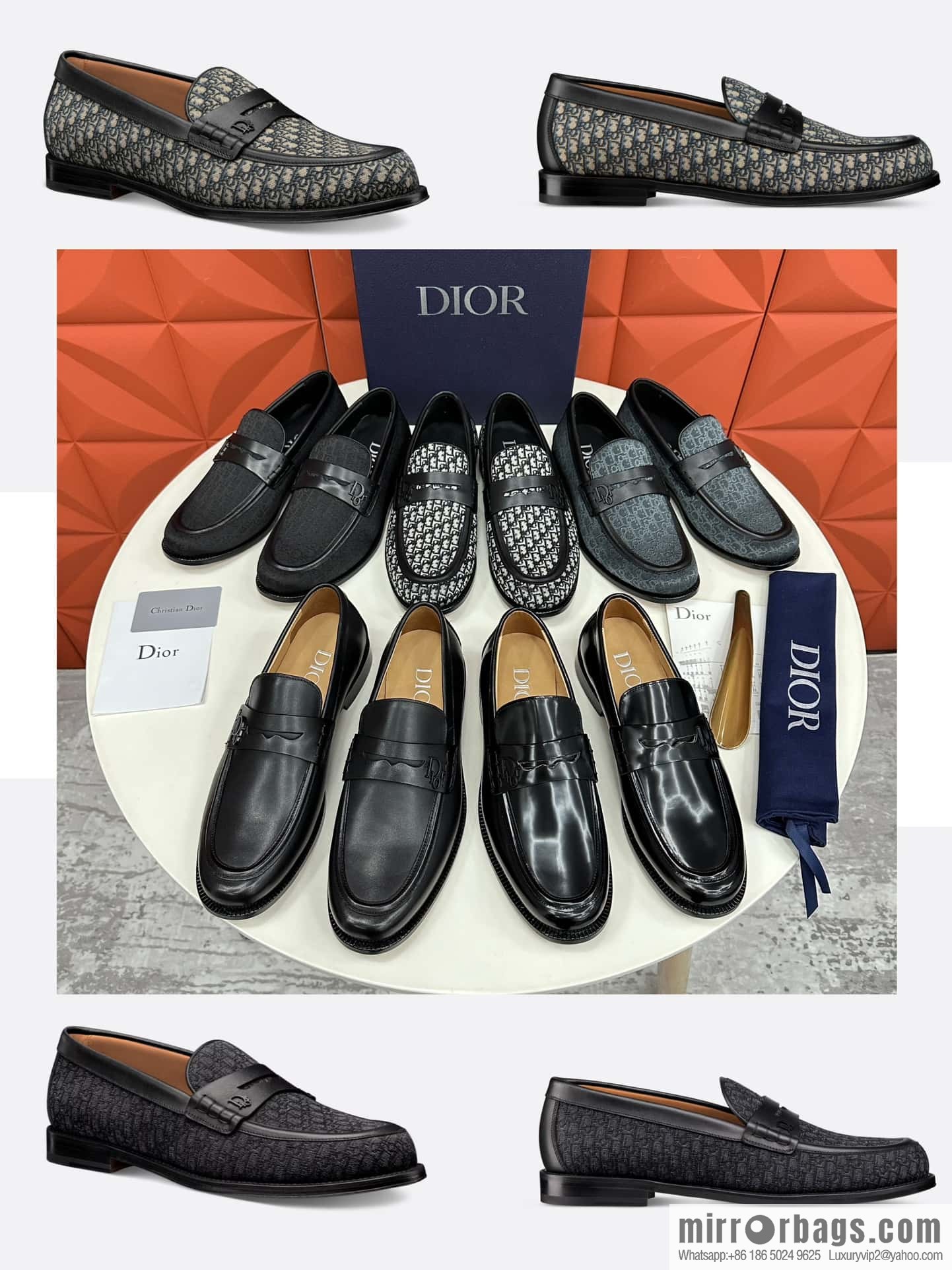ππ CD Replica Luxury Handbag New Products, Dio Granville Loafers Leather Shoes