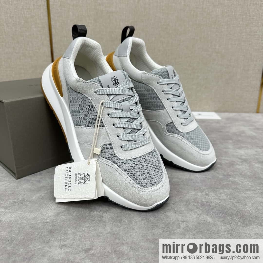 ππBC New Brunello Cucinell * Anti-Leather Splicing Low-Top Sneakers