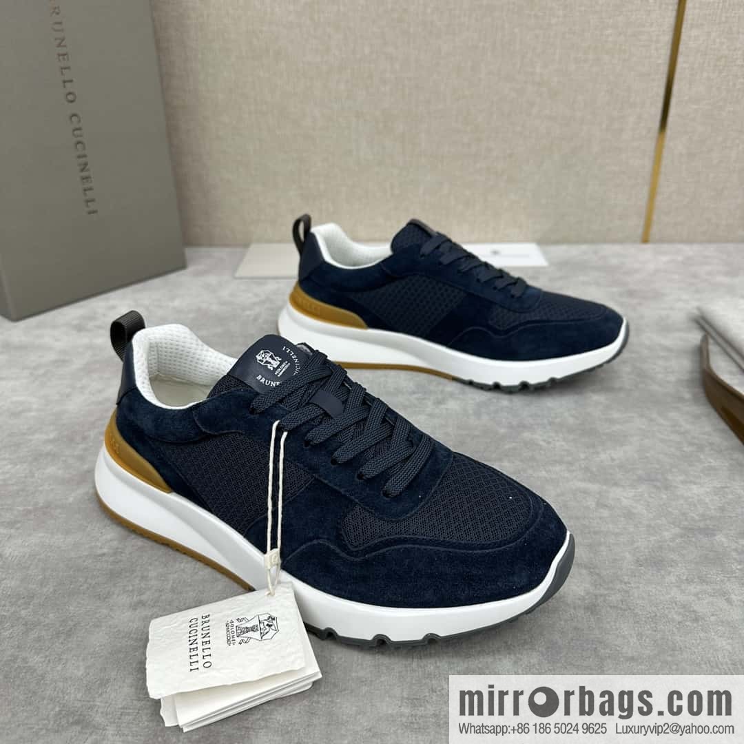 ππBC New Brunello Cucinell * Anti-Leather Splicing Low-Top Sneakers