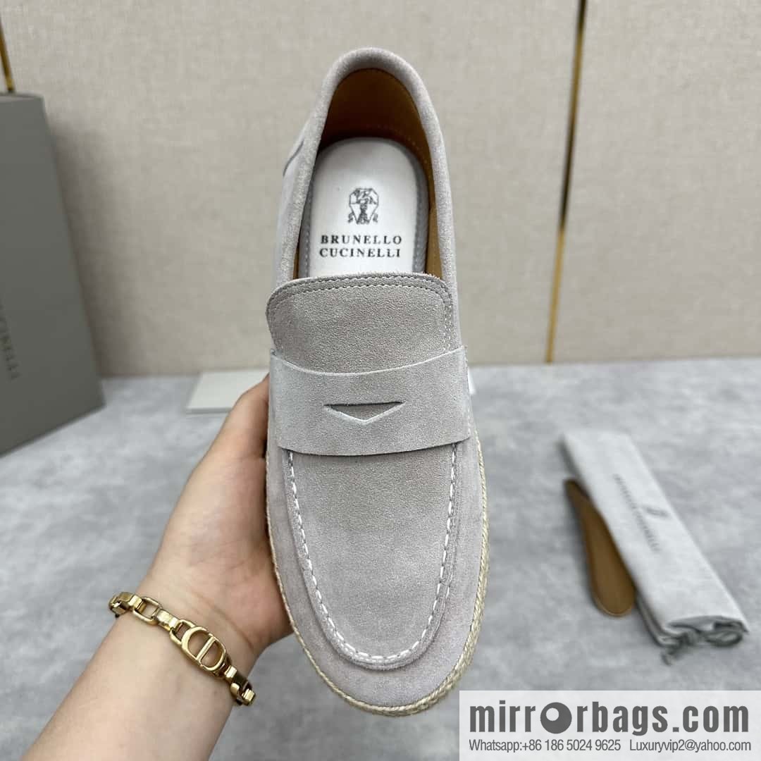 ππBC's new products are on the shelves Brunello Cucinell * straw casual loafers