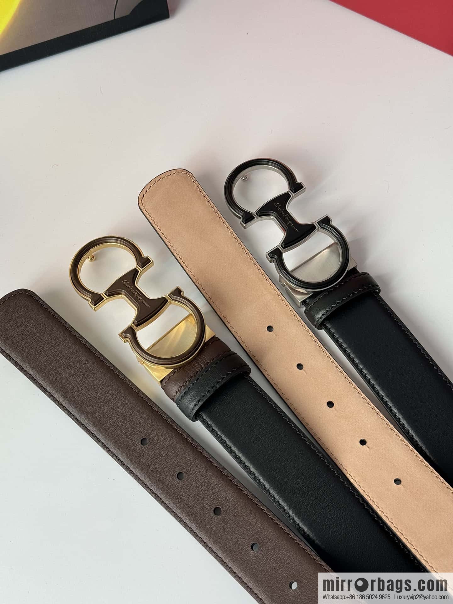 Ferragamo, imported double-sided cowhide belt 3.5cm