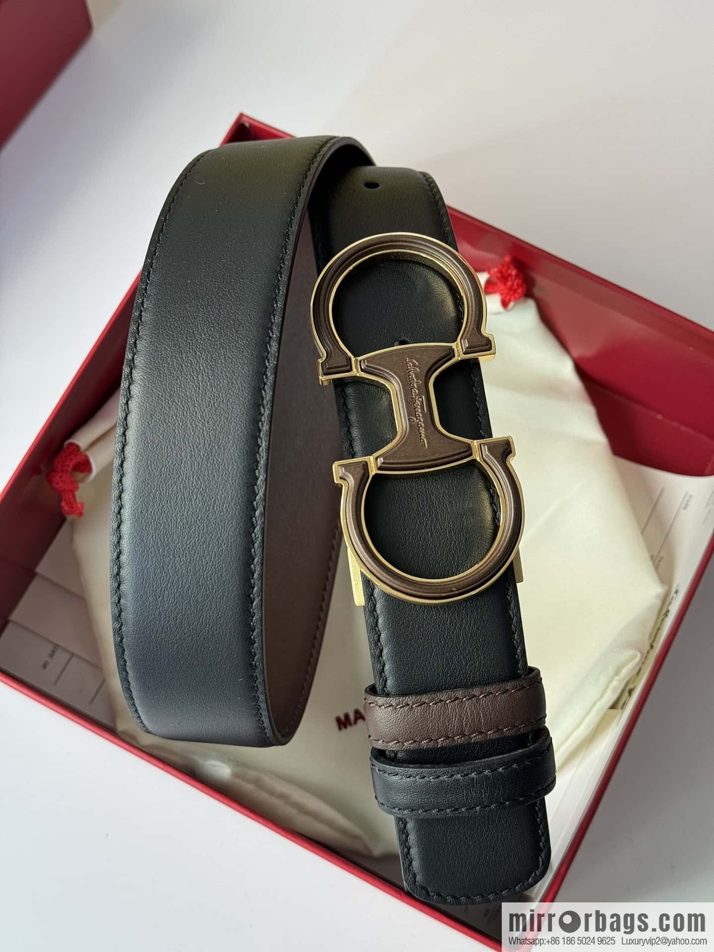 Ferragamo, imported double-sided cowhide belt 3.5cm