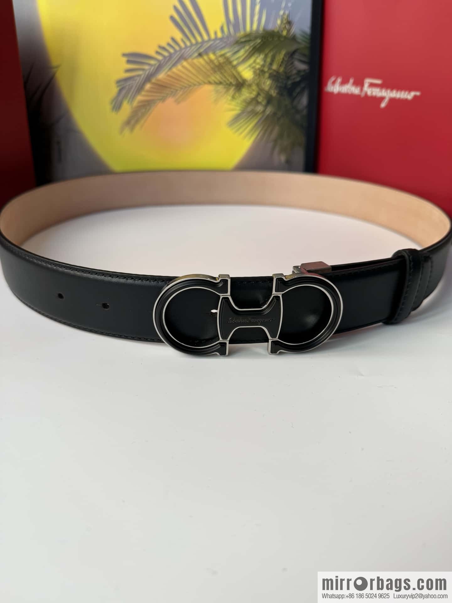 Ferragamo, imported double-sided cowhide belt 3.5cm