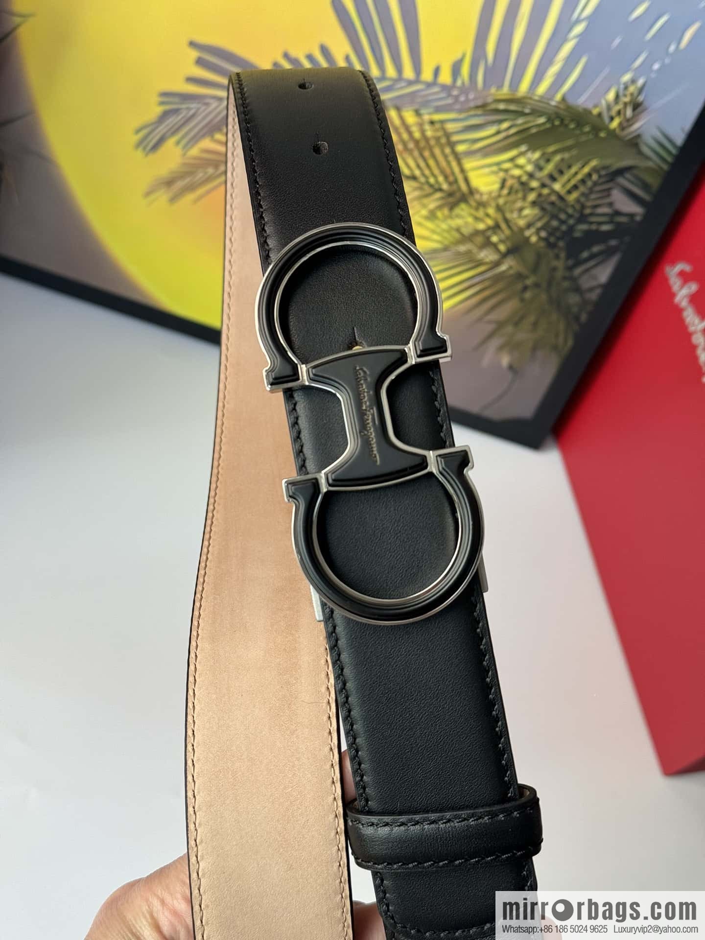 Ferragamo, imported double-sided cowhide belt 3.5cm