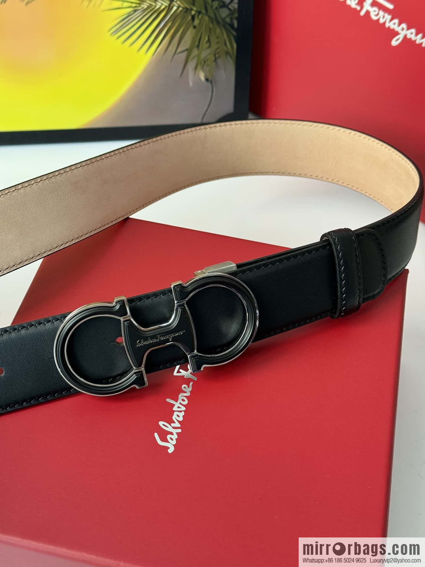 Ferragamo, imported double-sided cowhide belt 3.5cm