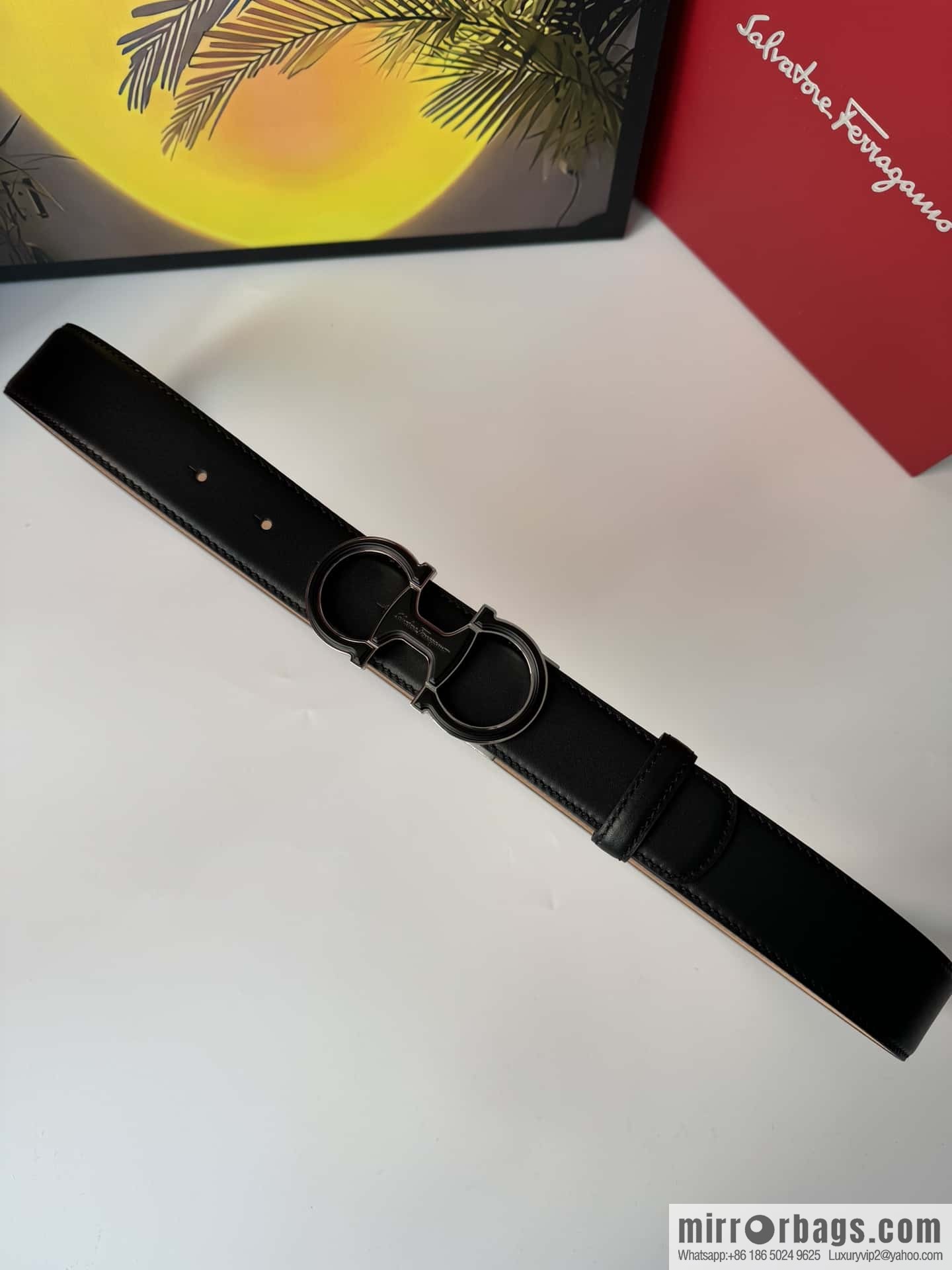 Ferragamo, imported double-sided cowhide belt 3.5cm