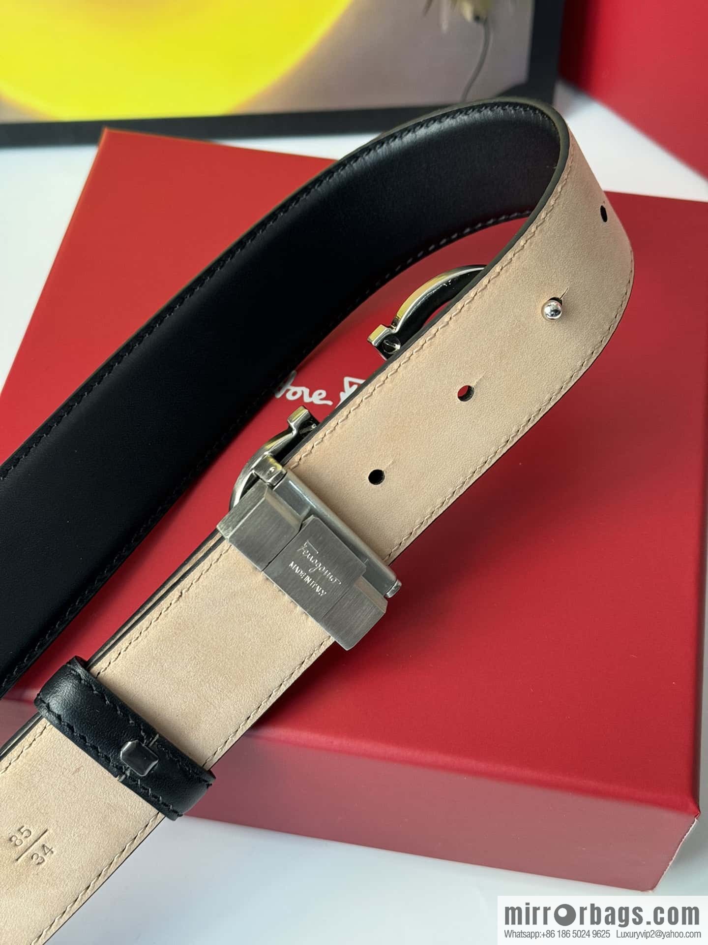 Ferragamo, imported double-sided cowhide belt 3.5cm