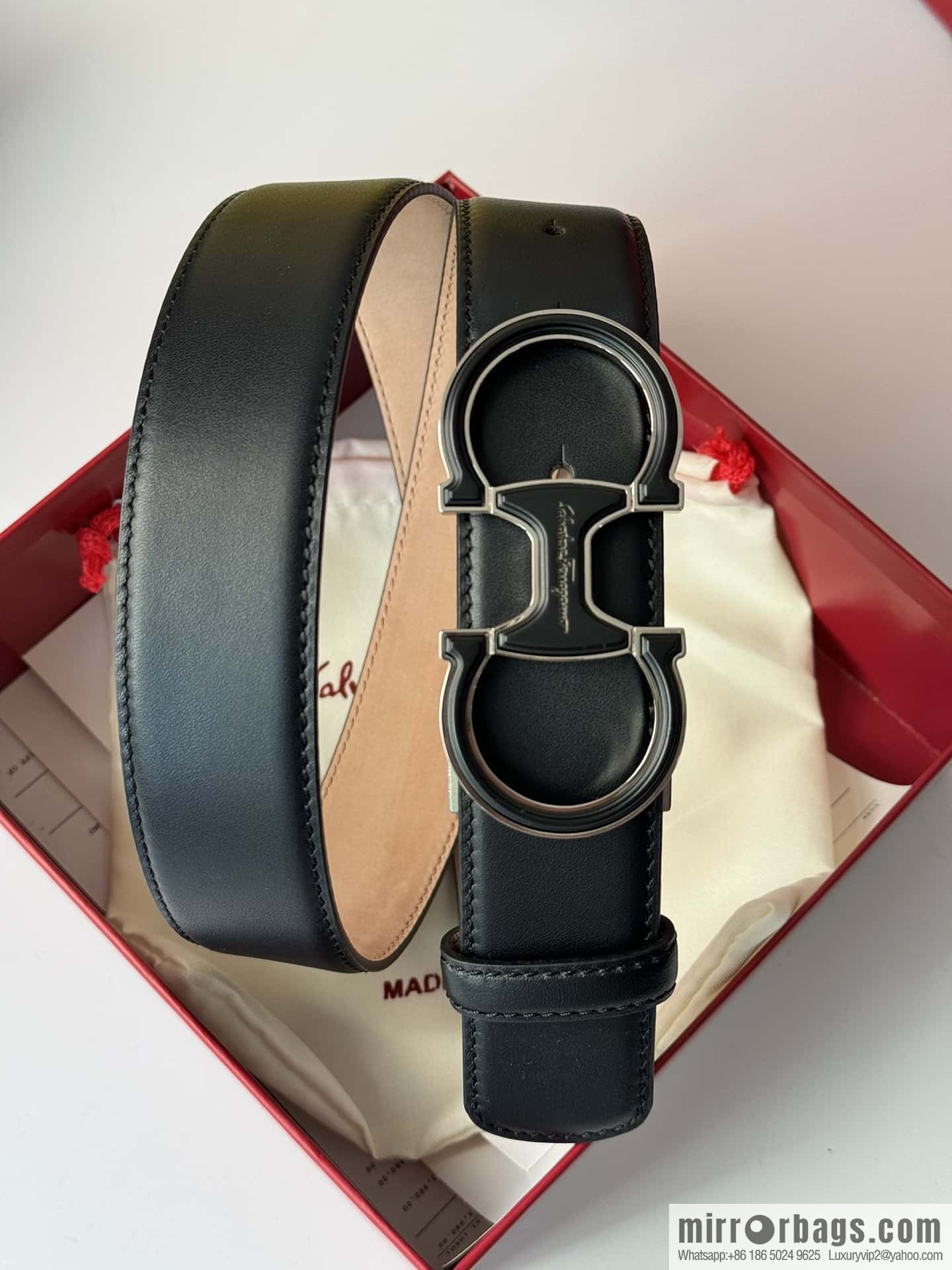 Ferragamo, imported double-sided cowhide belt 3.5cm
