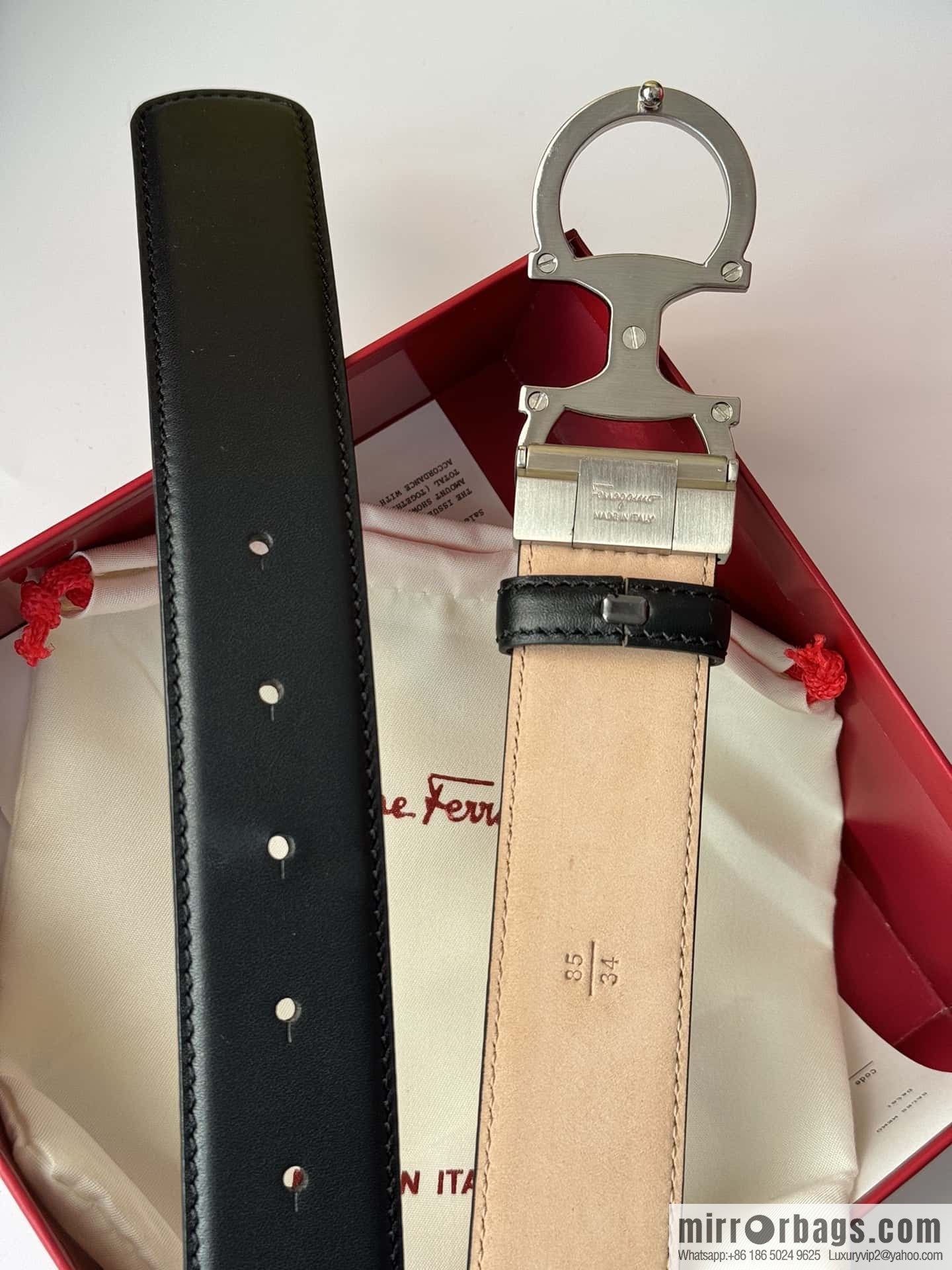 Ferragamo, imported double-sided cowhide belt 3.5cm