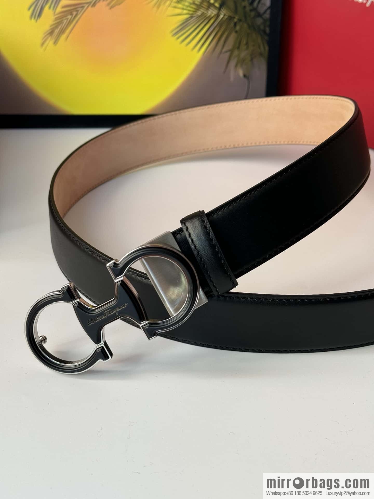 Ferragamo, imported double-sided cowhide belt 3.5cm