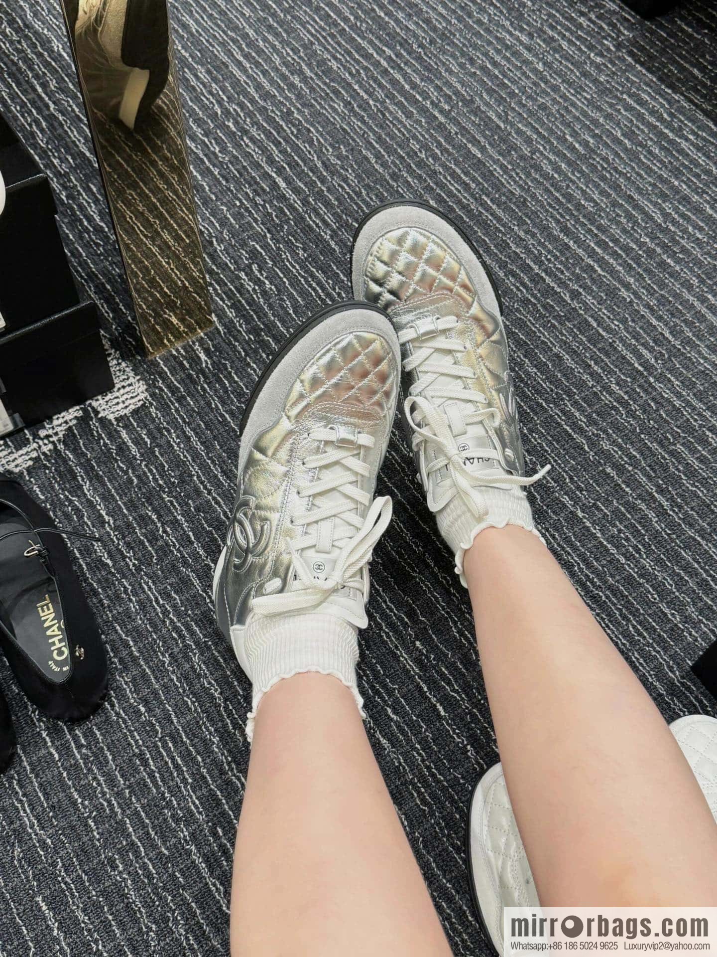 CHANEL Xiaoxiang Latest rhombus third generation, double C football shoes⚽