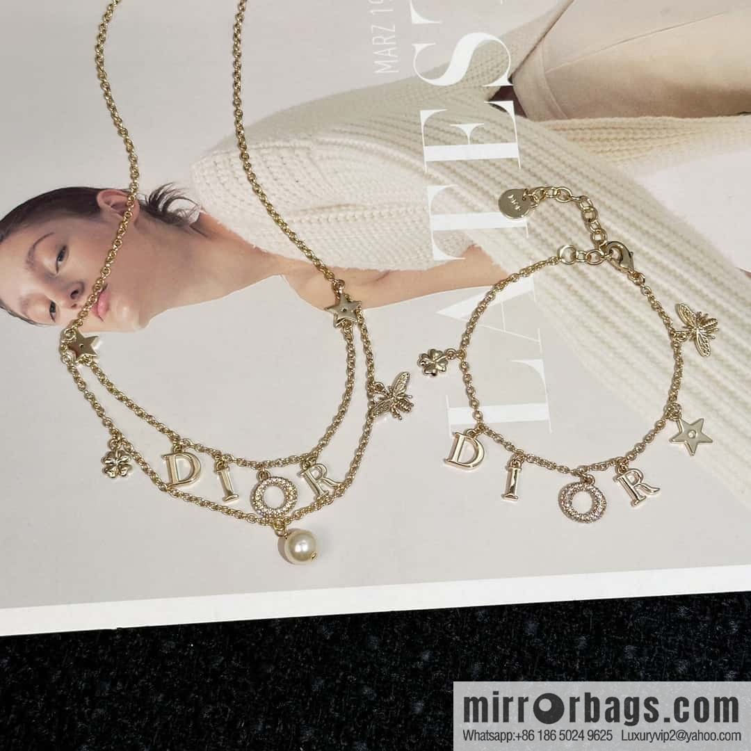 New ☑️ Dior fringed letter pentagram bracelet, necklace