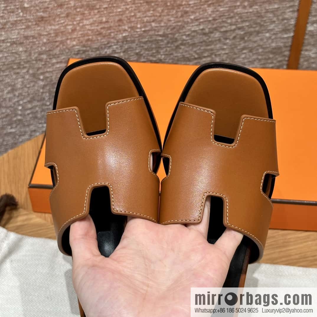 HERMES 308 Helia 60 Sandals, Calfskin/Natural/Naturel