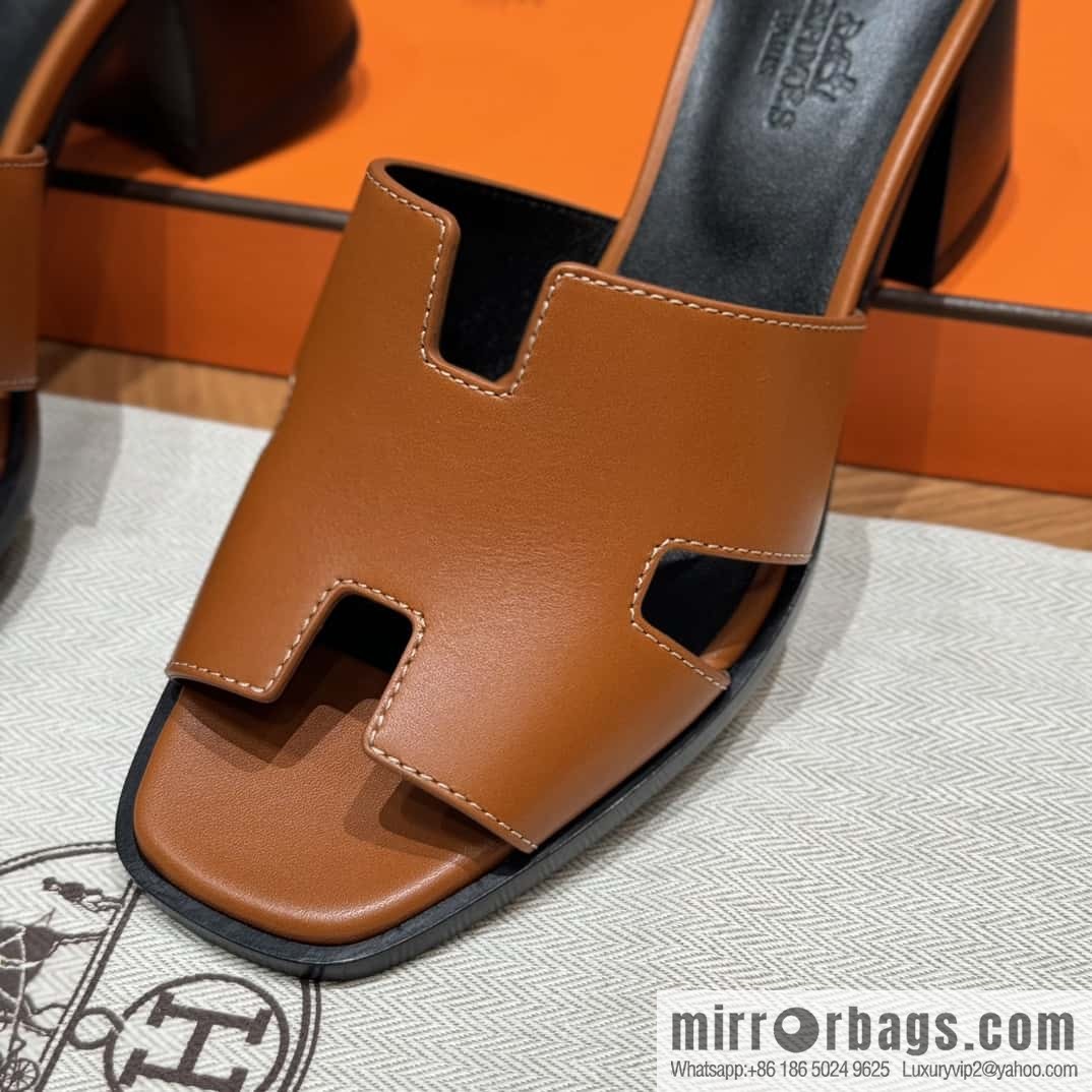 HERMES 308 Helia 60 Sandals, Calfskin/Natural/Naturel