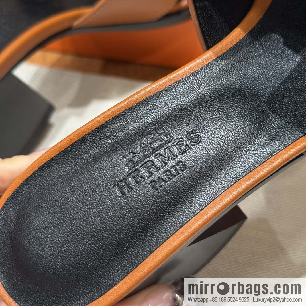 HERMES 308 Helia 60 Sandals, Calfskin/Natural/Naturel
