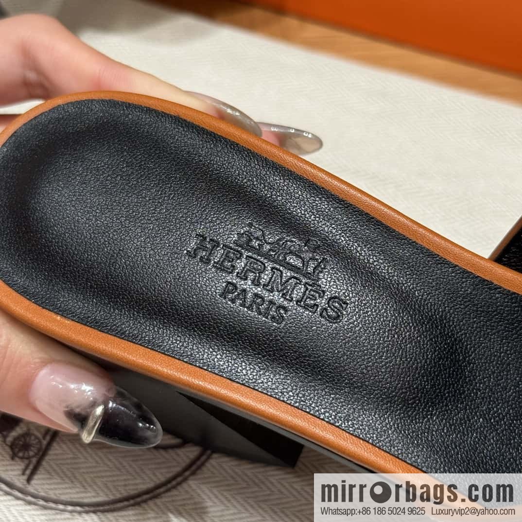 HERMES 308 Helia 60 Sandals, Calfskin/Natural/Naturel
