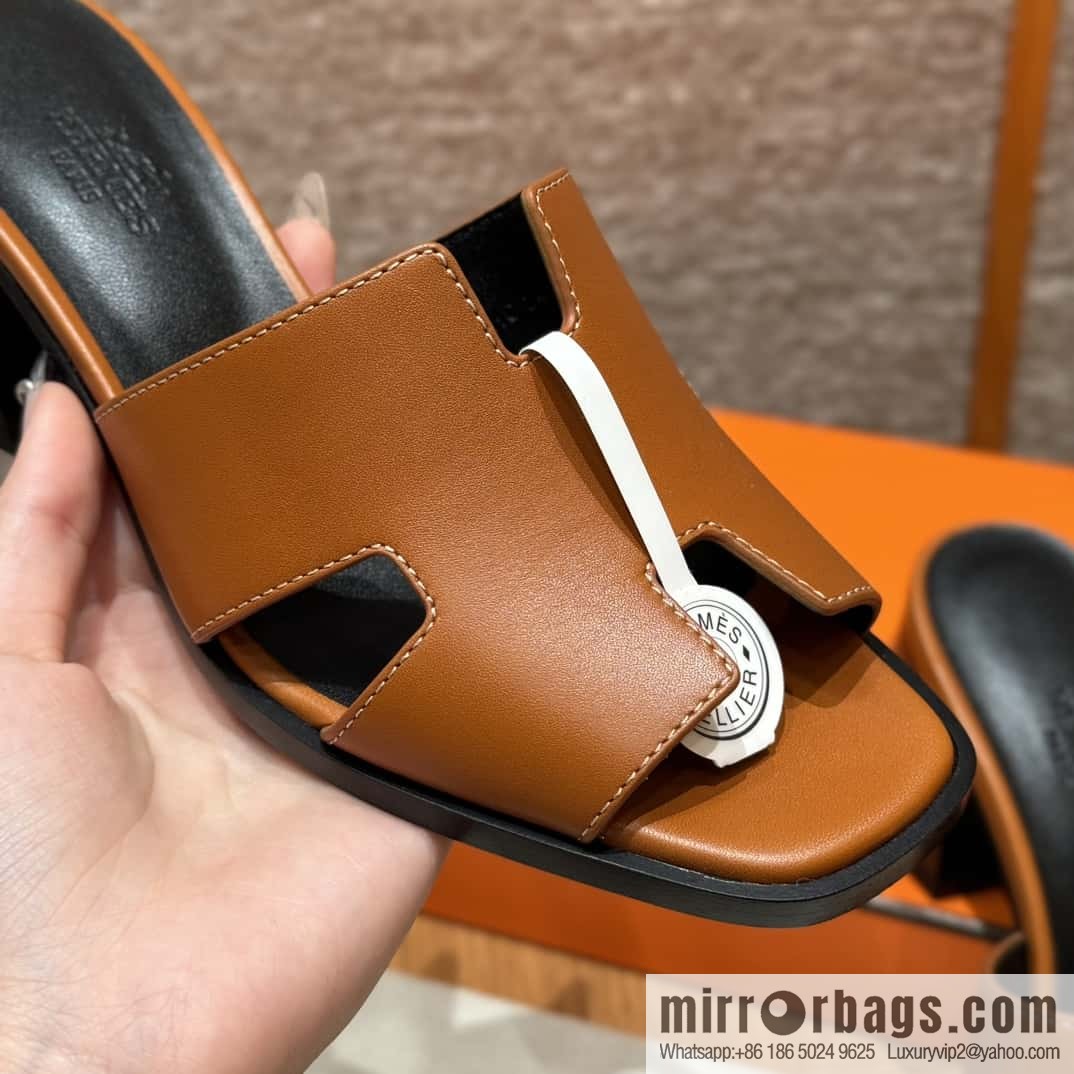 HERMES 308 Helia 60 Sandals, Calfskin/Natural/Naturel