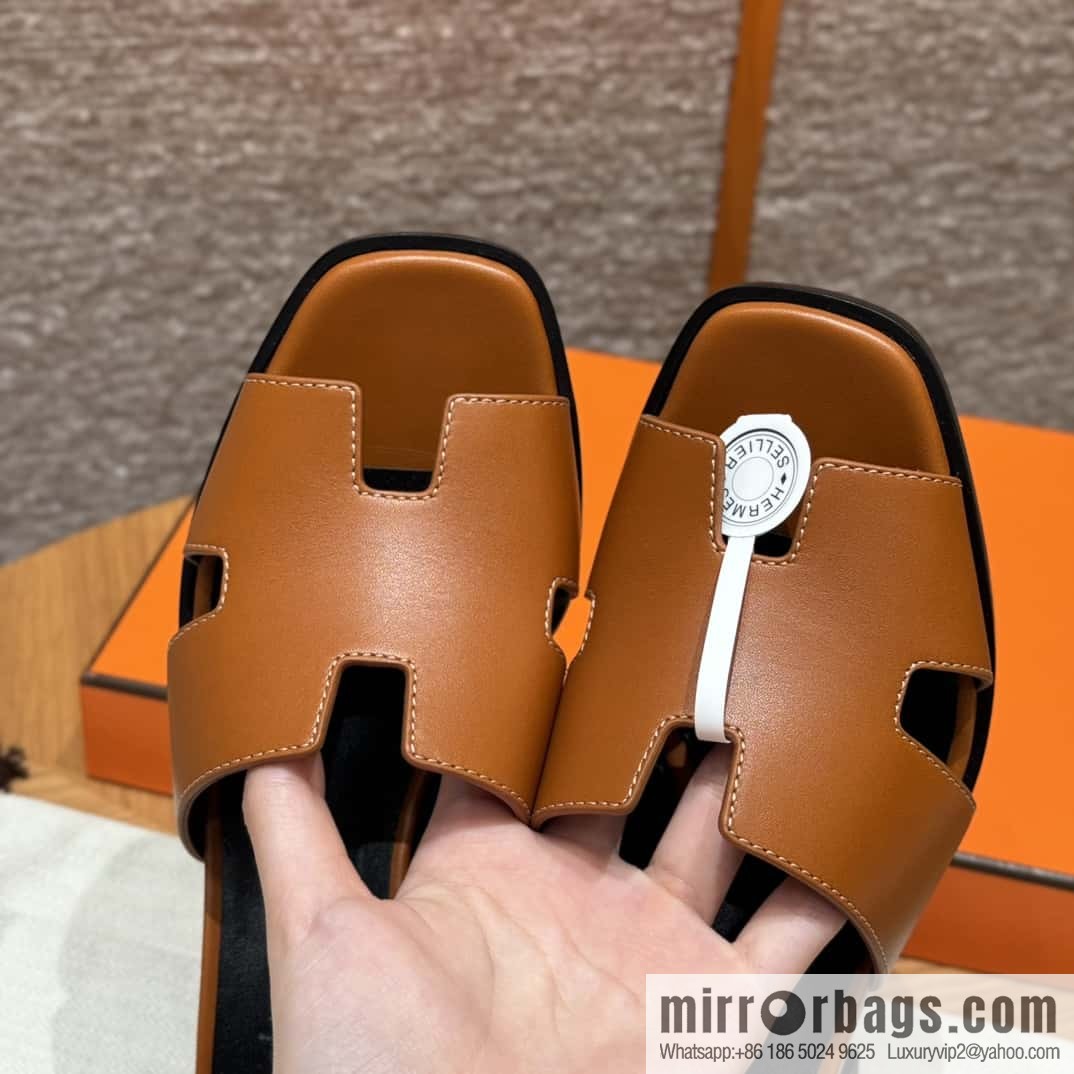 HERMES 308 Helia 60 Sandals, Calfskin/Natural/Naturel