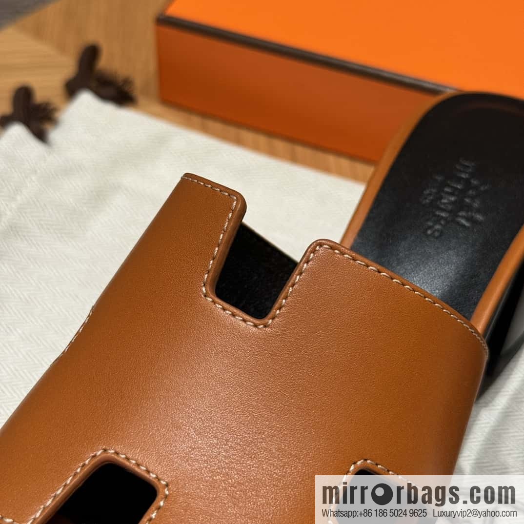 HERMES 308 Helia 60 Sandals, Calfskin/Natural/Naturel