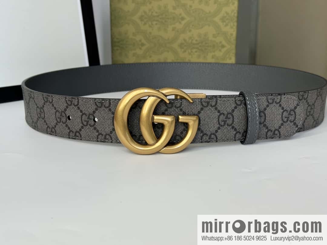 GUCCI double G retro rotary buckle with double-sided belt 3.7cm