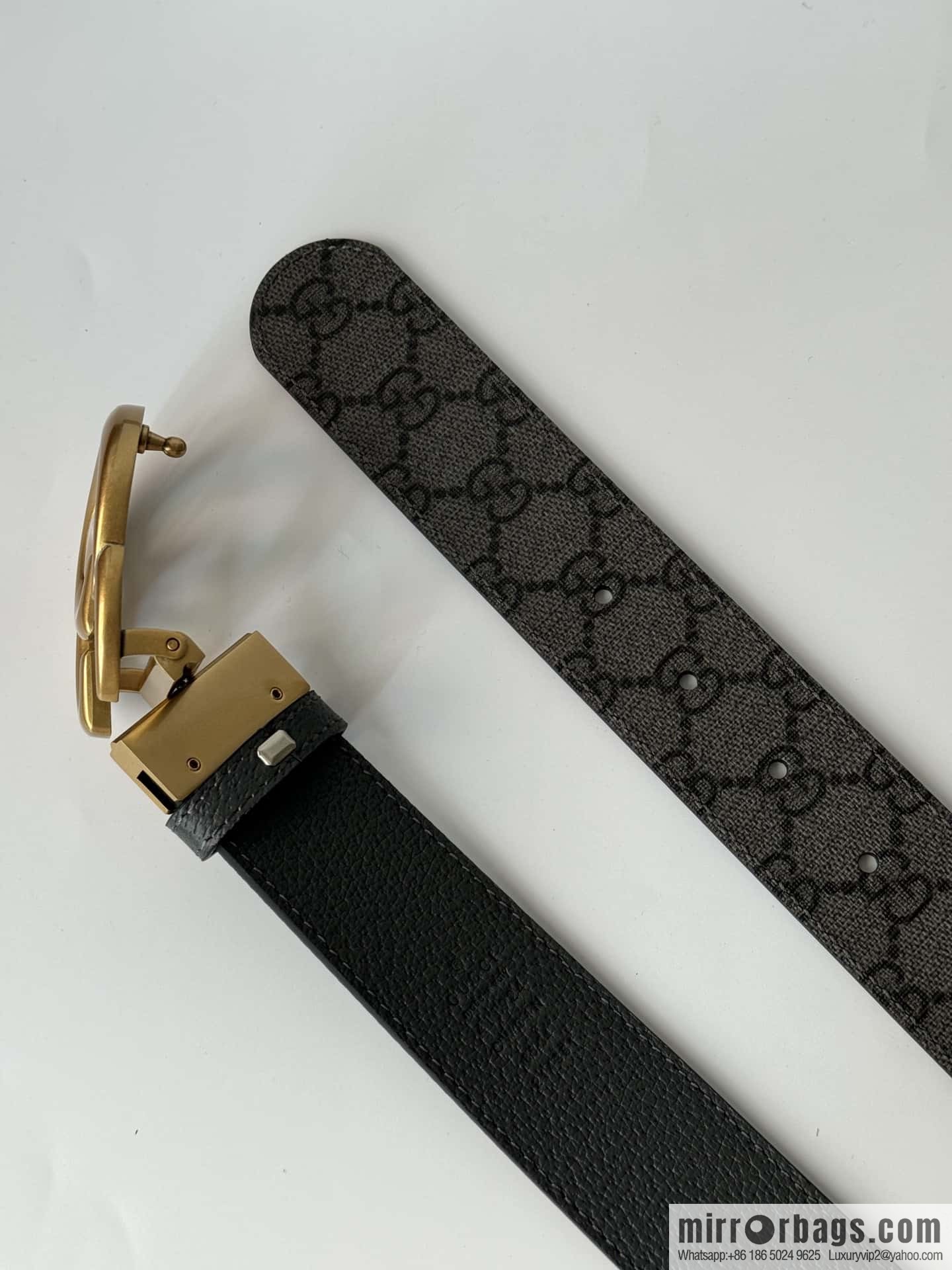 GUCCI double G retro rotary buckle with double-sided belt 3.7cm