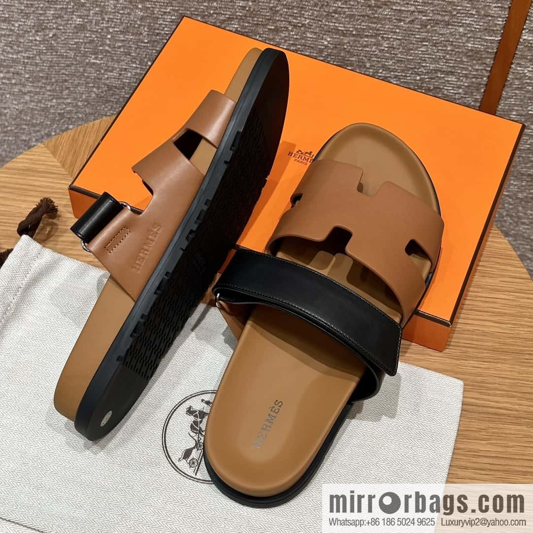 HERMES 180 CHYPRE SANDAL uncle shoes, lambskin/Natural lambskin lininh/Naturel/black/89/Black