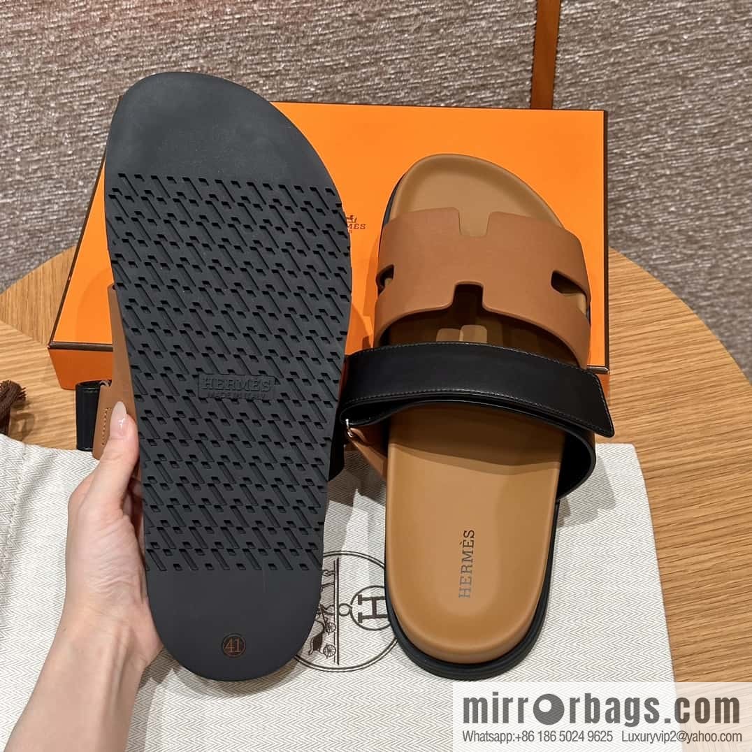HERMES 180 CHYPRE SANDAL uncle shoes, lambskin/Natural lambskin lininh/Naturel/black/89/Black