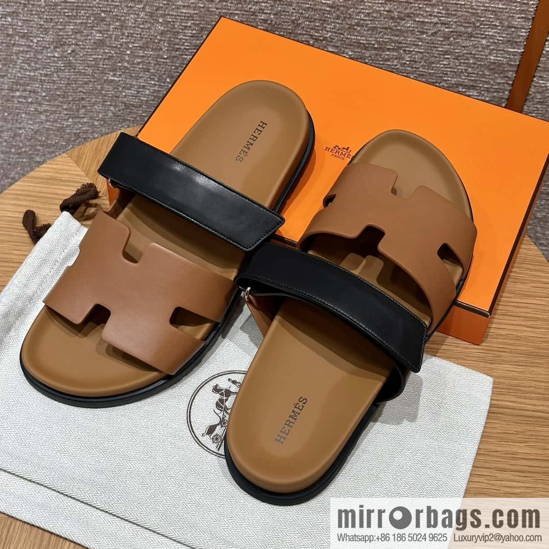 HERMES 180 CHYPRE SANDAL uncle shoes, lambskin/Natural lambskin lininh/Naturel/black/89/Black