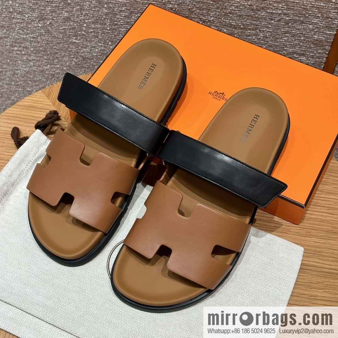 HERMES 180 CHYPRE SANDAL uncle shoes, lambskin/Natural lambskin lininh/Naturel/black/89/Black