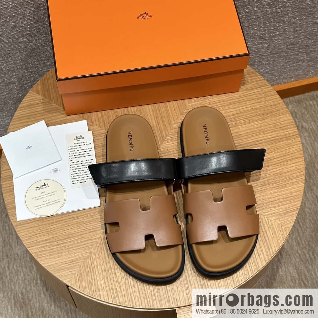 HERMES 180 CHYPRE SANDAL uncle shoes, lambskin/Natural lambskin lininh/Naturel/black/89/Black