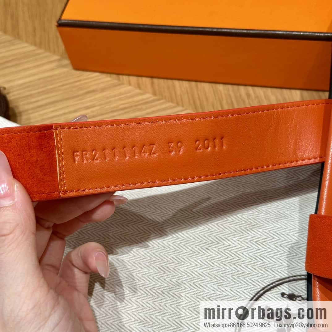 HERMES 225 CHYPRE SANDAL uncle shoes, suede/Chamois leather orange/93/Orange