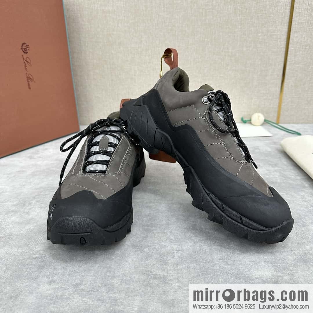 ππLP Replica Luxury Handbag New Products Loro Pian Katharina Calfskin Suede, Sneakers, Hiking Shoes