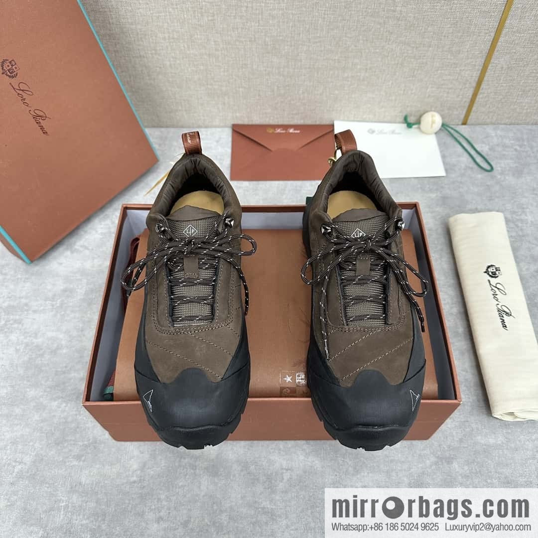 ππLP Replica Luxury Handbag New Products Loro Pian Katharina Calfskin Suede, Sneakers, Hiking Shoes