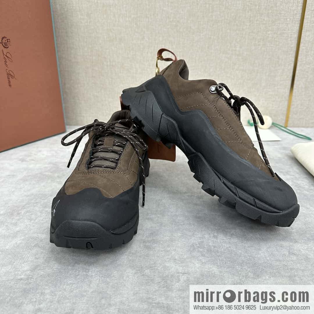 ππLP Replica Luxury Handbag New Products Loro Pian Katharina Calfskin Suede, Sneakers, Hiking Shoes