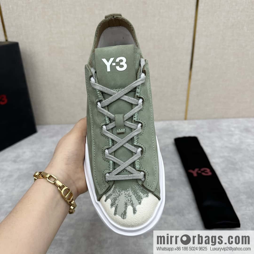 💋💍Y-3 new products, casual shoes board shoes, old man Yamamoto-Yoji graffiti toe lace-up versatile style platform men's board shoes