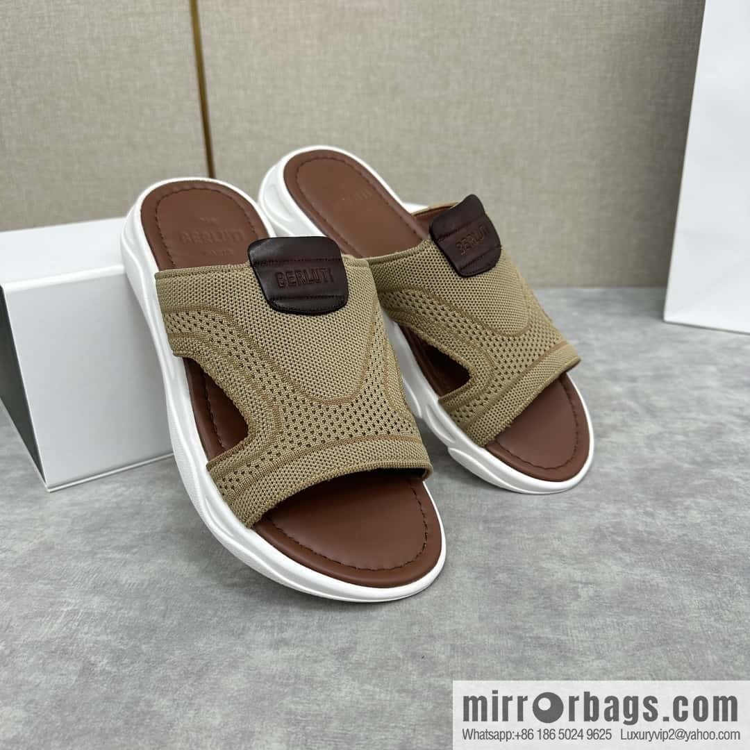๐๐Berlut Bruti's new summer 2024 collection, the new Shadow knitted and leather slippers