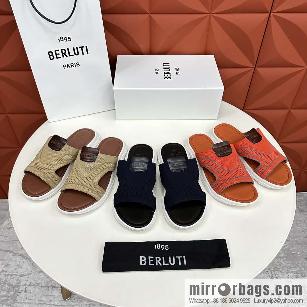 ๐๐Berlut Bruti's new summer 2024 collection, the new Shadow knitted and leather slippers