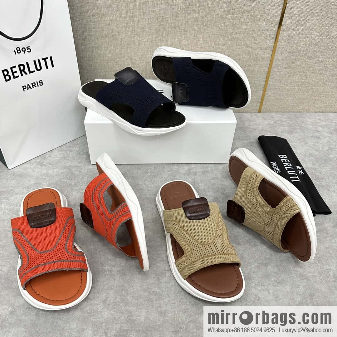 ๐๐Berlut Bruti's new summer 2024 collection, the new Shadow knitted and leather slippers