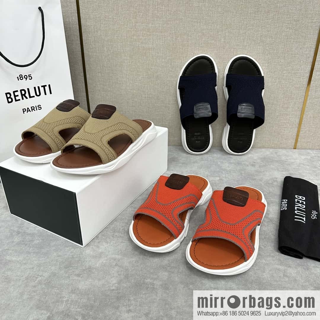 ๐๐Berlut Bruti's new summer 2024 collection, the new Shadow knitted and leather slippers