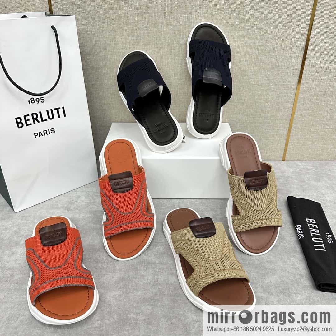 ๐๐Berlut Bruti's new summer 2024 collection, the new Shadow knitted and leather slippers