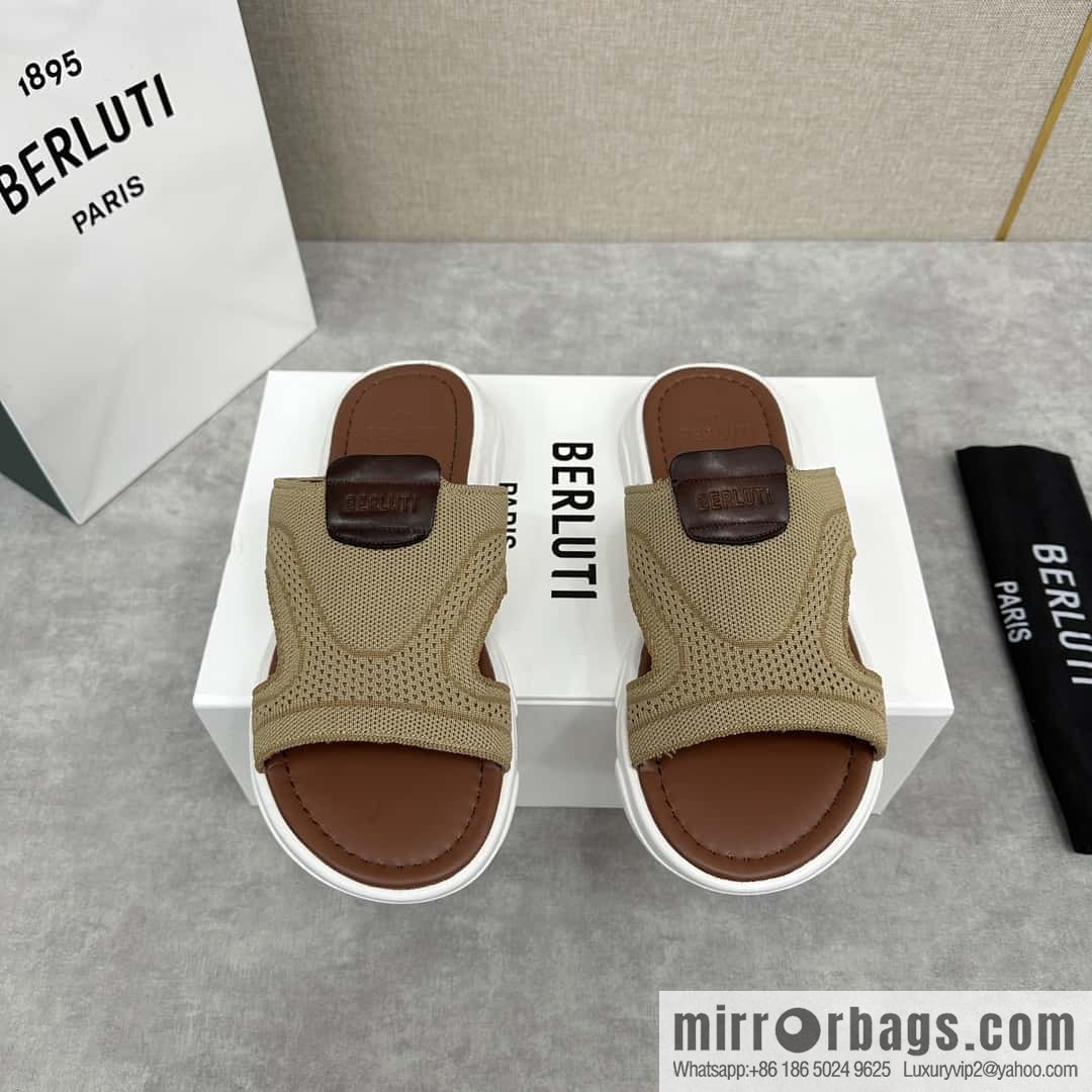 ๐๐Berlut Bruti's new summer 2024 collection, the new Shadow knitted and leather slippers