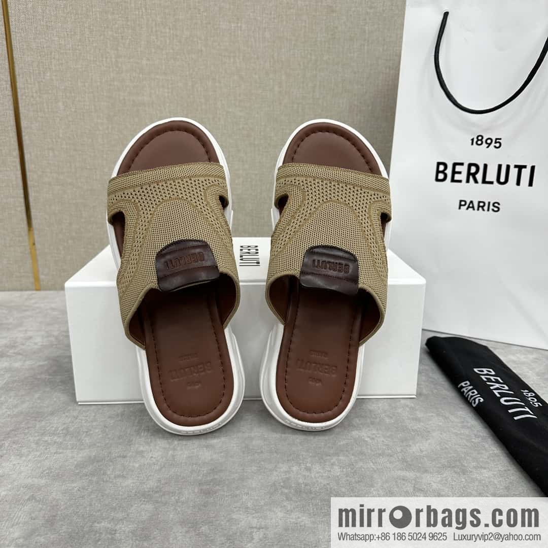 ๐๐Berlut Bruti's new summer 2024 collection, the new Shadow knitted and leather slippers