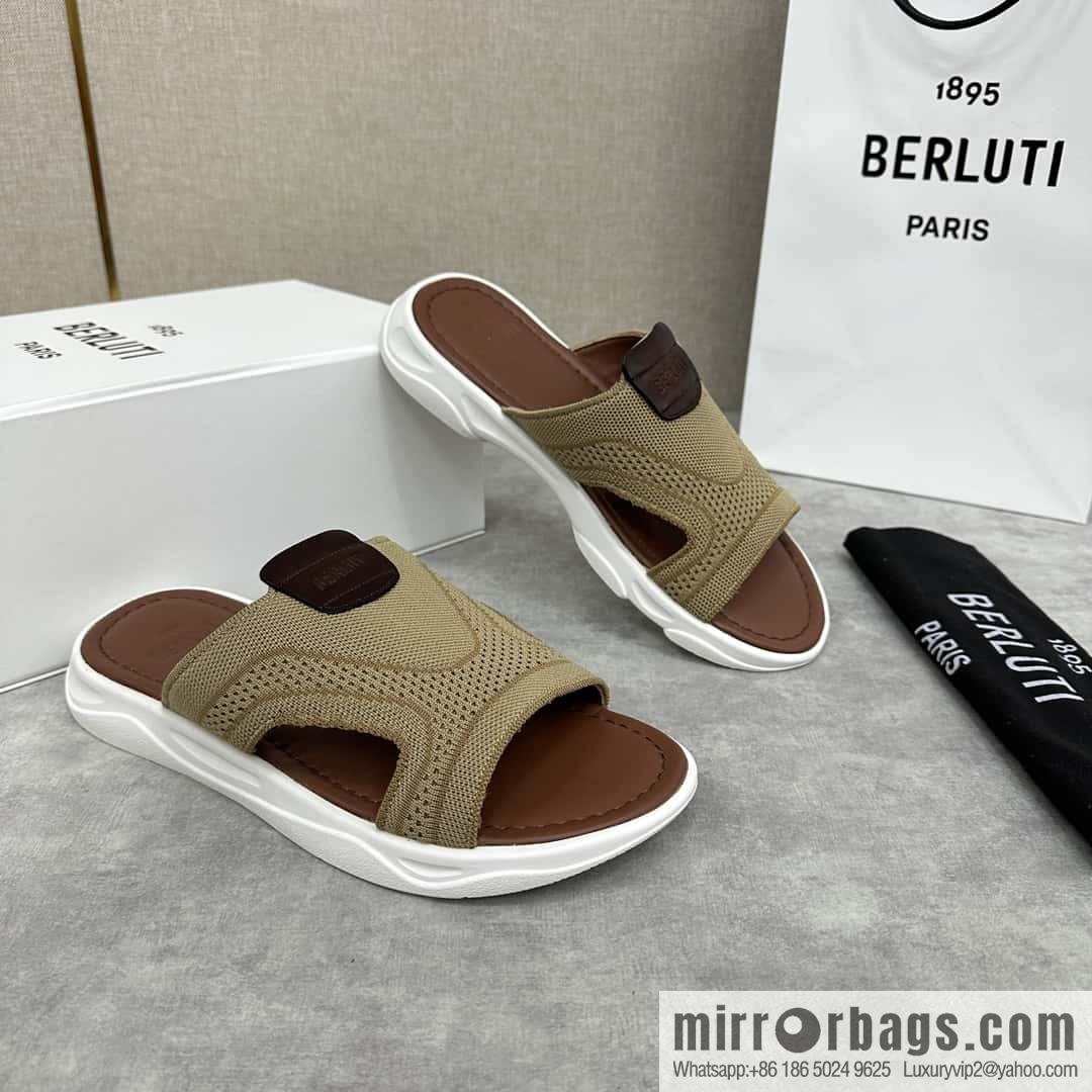 ๐๐Berlut Bruti's new summer 2024 collection, the new Shadow knitted and leather slippers