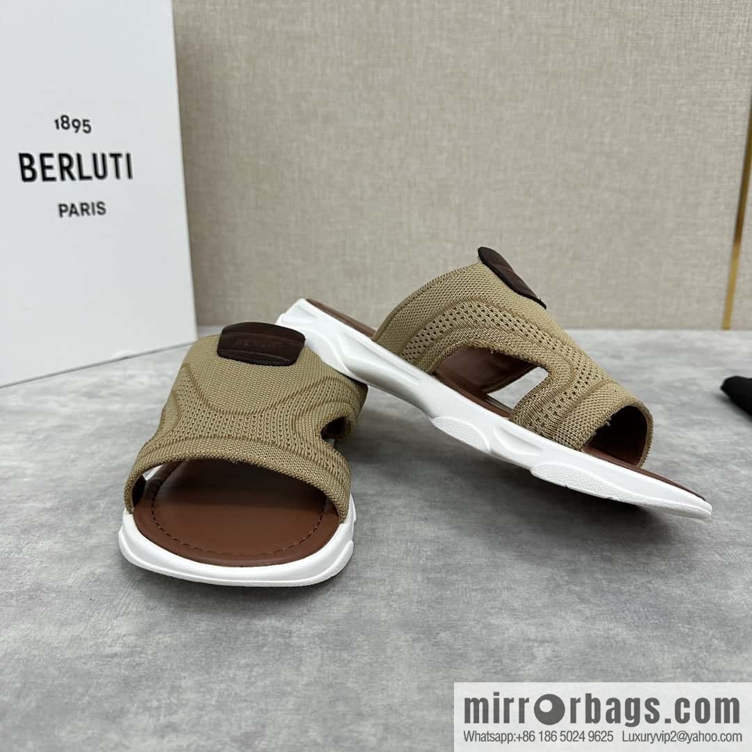 ๐๐Berlut Bruti's new summer 2024 collection, the new Shadow knitted and leather slippers