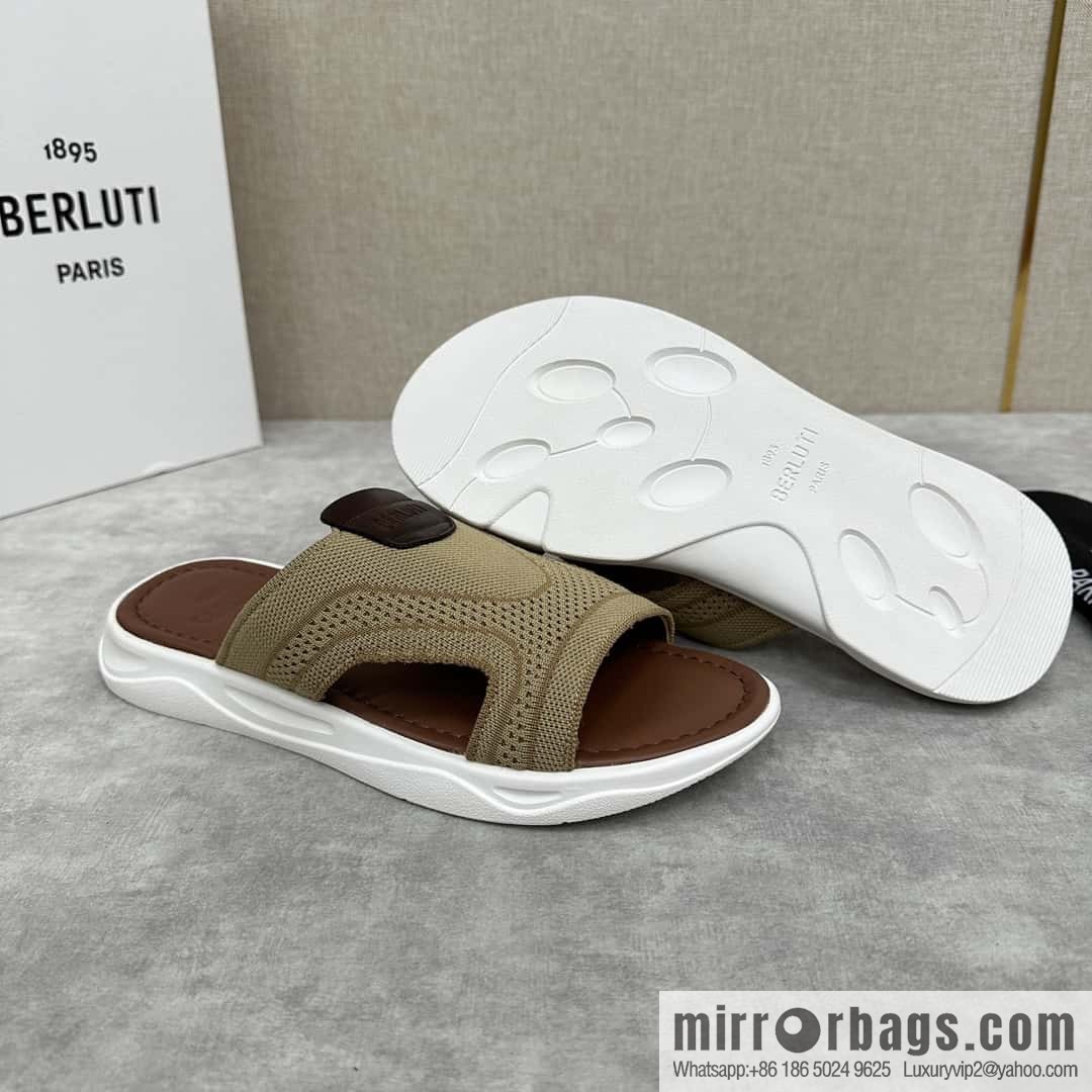 ๐๐Berlut Bruti's new summer 2024 collection, the new Shadow knitted and leather slippers