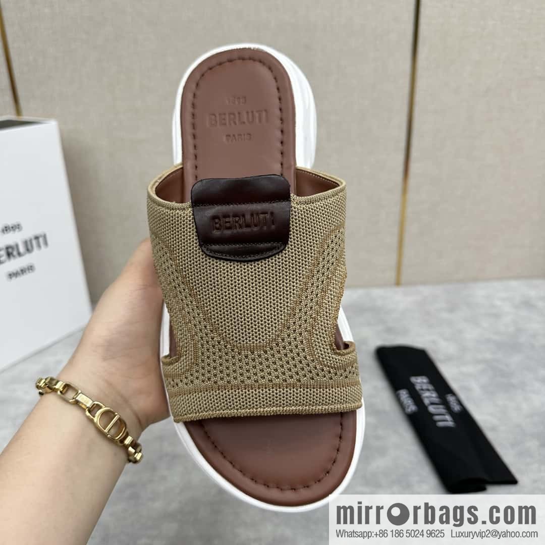๐๐Berlut Bruti's new summer 2024 collection, the new Shadow knitted and leather slippers